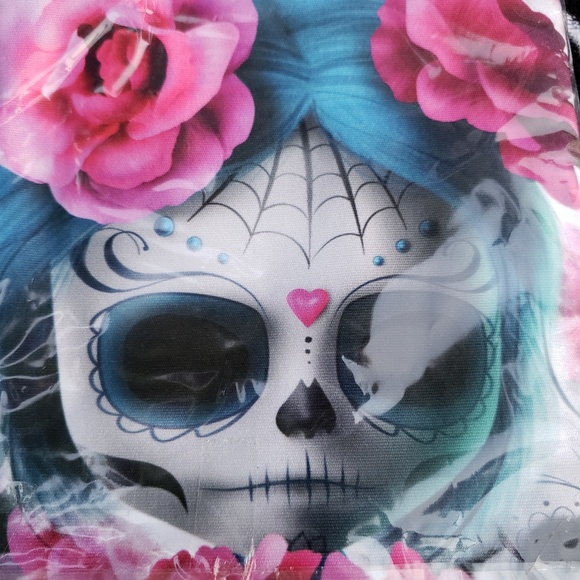 Liquor Brand Dark Dreams sugar skull cosmetic bag - Picture 3 of 4